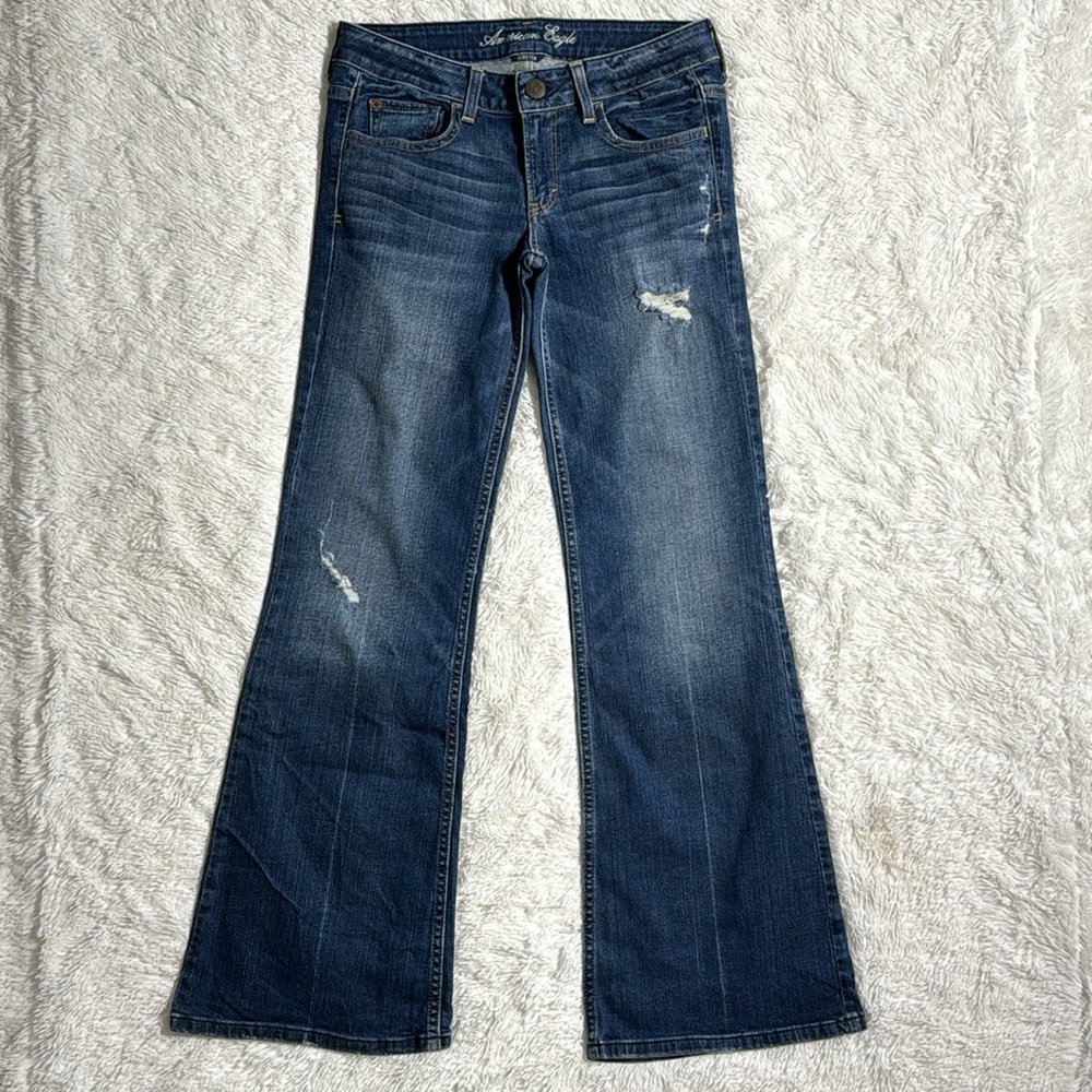 AEO distressed stretch Hipster Jean